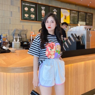 Set đùi gấu dâu quần trắng