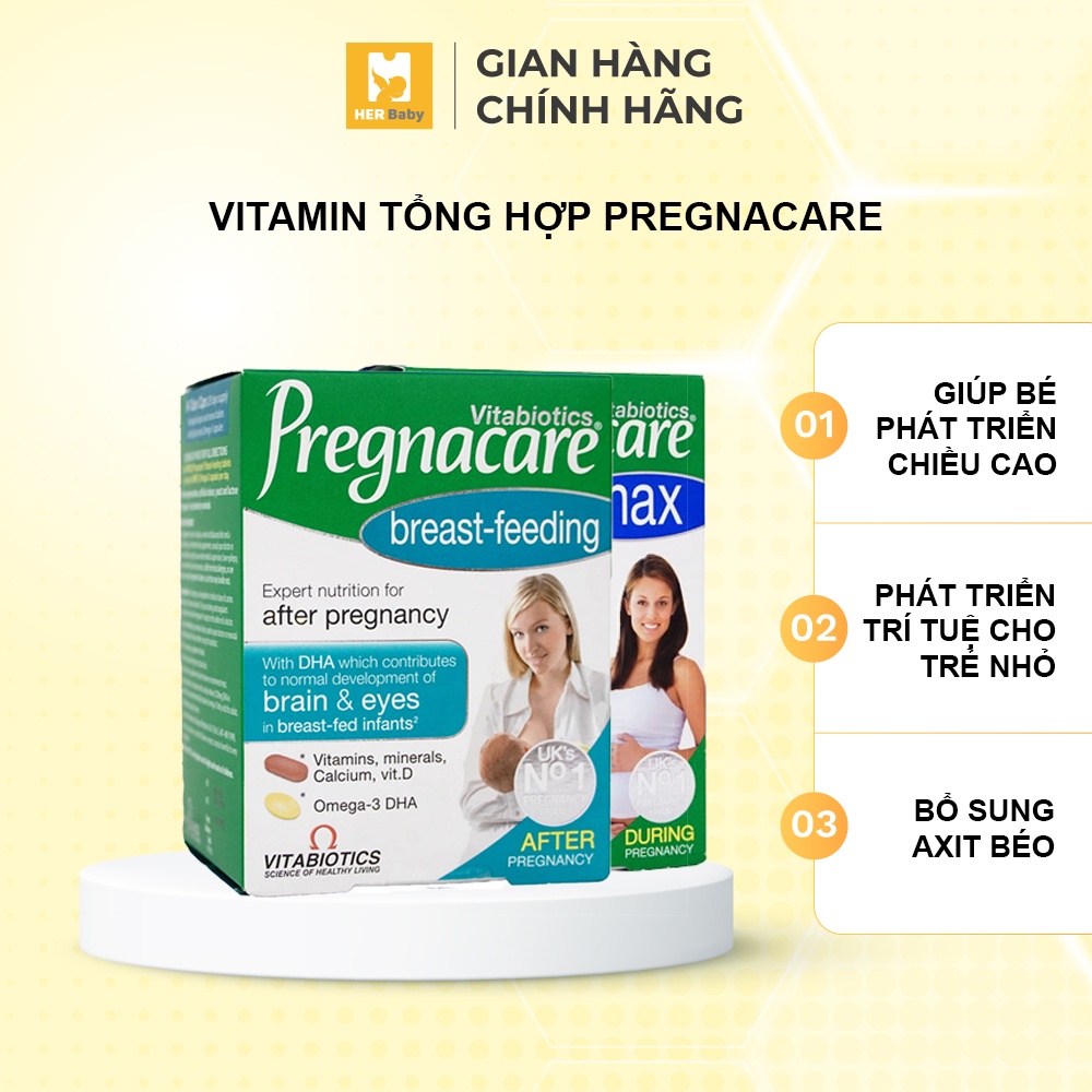 Vitamin tổng hợp Pregnacare Breast-feeding lợi sữa và tăng cường đề giảm cho mẹ sau sinh  - Herbaby
