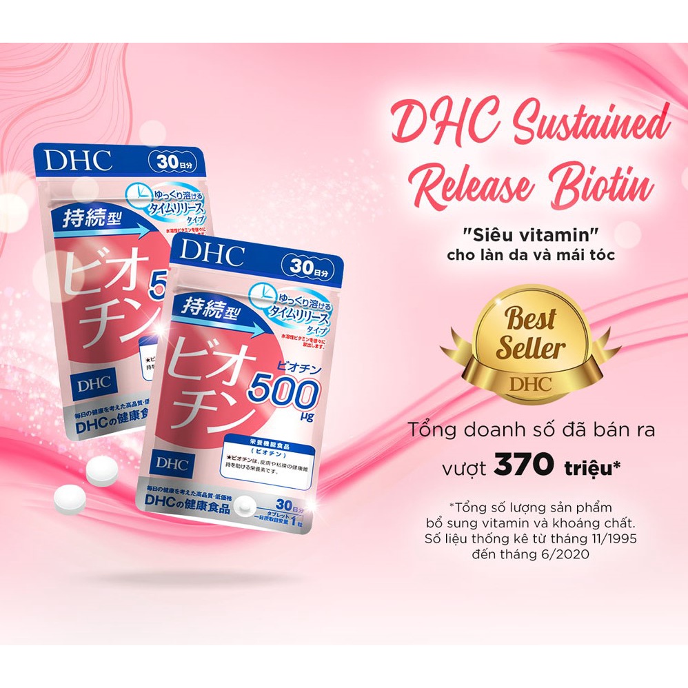 Viên Uống Kích Thích Mọc và Giảm Rụng Tóc DHC SUSTAINED RELEASE BIOTIN 30 Ngày