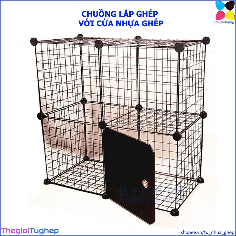 Chuồng thú chó mèo (bán lẻ theo tấm) bằng tấm nhựa ghép, tấm lưới sắt, thép 35x35, 45x35cm có 2 chốt/1 tấm và búa gỗ
