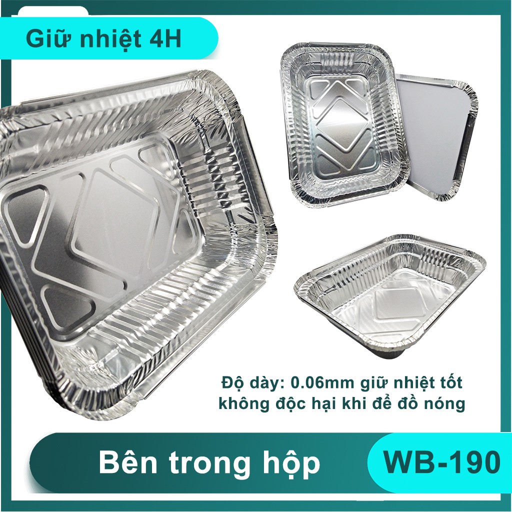 Khay nhôm kèm nắp 650ml | BigBuy360 - bigbuy360.vn