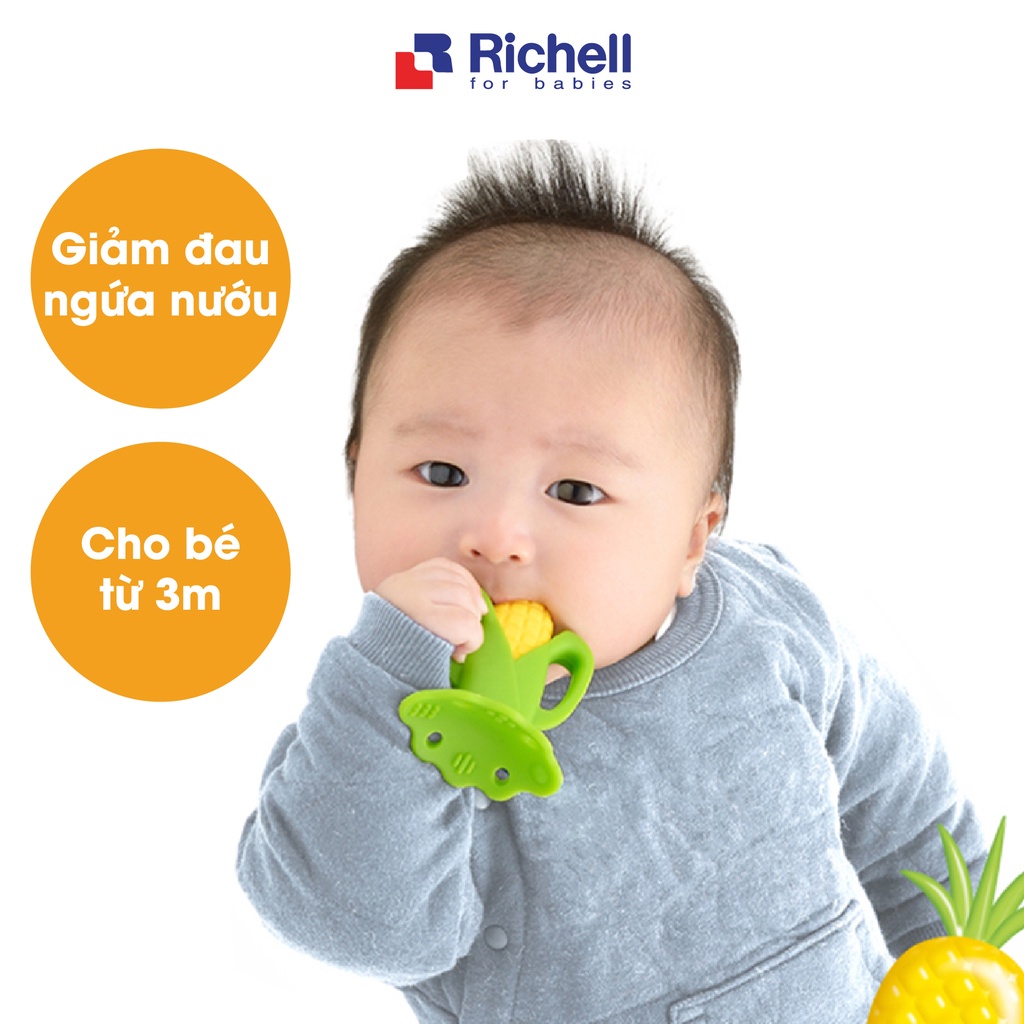 Gặm nướu silicone Richell siêu mềm mại có hộp thiết kế 3D chịu nhiệt tốt