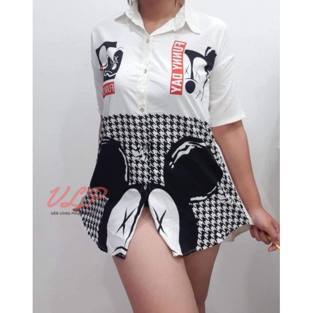 [BIGSIZE_75KG]_DN112_Đầm sơ mi lụa Mango cao cấp