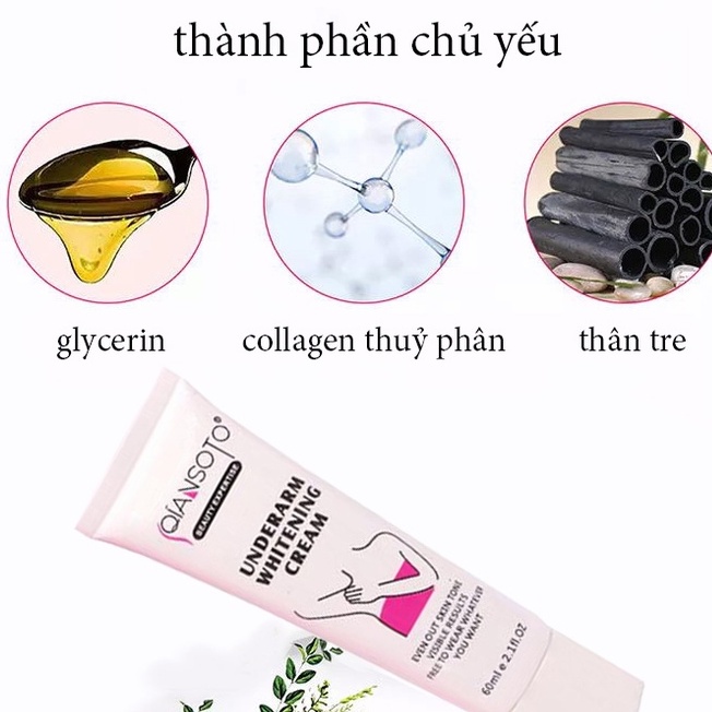 Kem làm trắng da 60g dưỡng trắng body làm hồng nhũ hoa và vùng kín an toàn không có tác dụng phụ