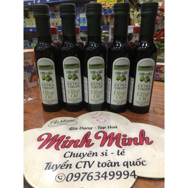 Dầu olive nguyên chất olivoila extra virgin 250ml và750ml