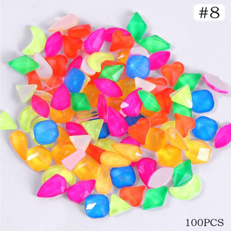 [Hàng mới về] Set 100 đá giả đính móng trang trí nghệ thuật sáng bóng