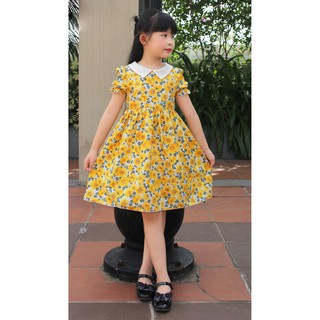 Váy hoa nhí vàng cổ trắng
