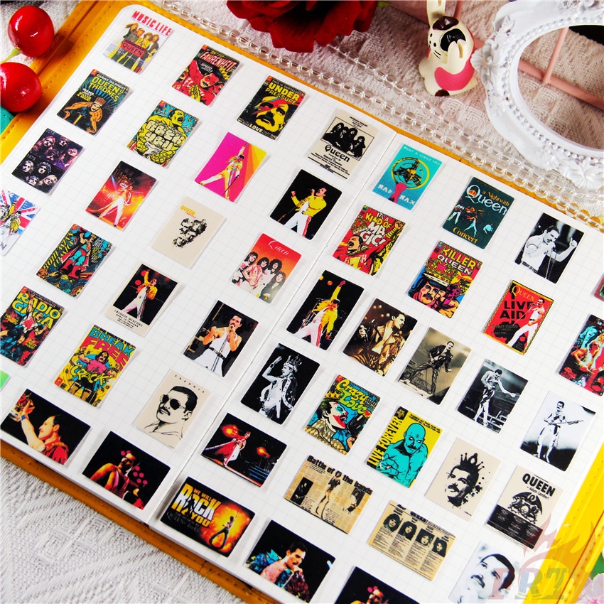 ★★★ Miếng Dán Trang Trí Mini In Hình Nhóm Nhạc Rock Q-2 ★★★ Bộ 50 Sticker Dán Trang Trí Album Thời Trang