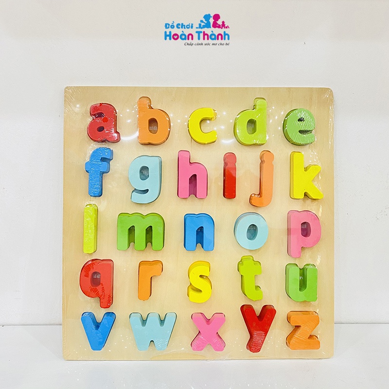 [Mã LIFETOYS1 giảm 30K đơn 99K] Bảng chữ cái cho bé học bằng gỗ, to dày màu sắc tươi sáng