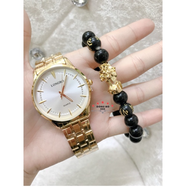 Đồng Hồ Nam Nữ LONGBO 1153 chống nước, chống xước + Tặng 1 vòng tỳ hưu phong thủy