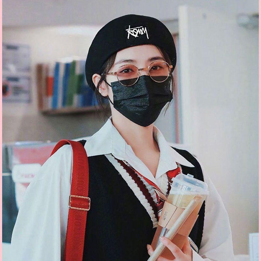 Mũ Nồi Dệt Kim Phối Lưới Đơn Giản Phong Cách Anh Quốc Cổ Điển Thời Trang Thu Đông