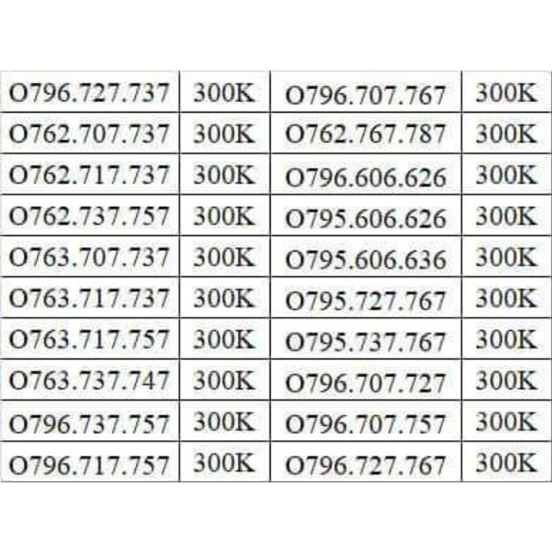 SIM MOBI TRẢ TRƯỚC SỐ ĐẸP