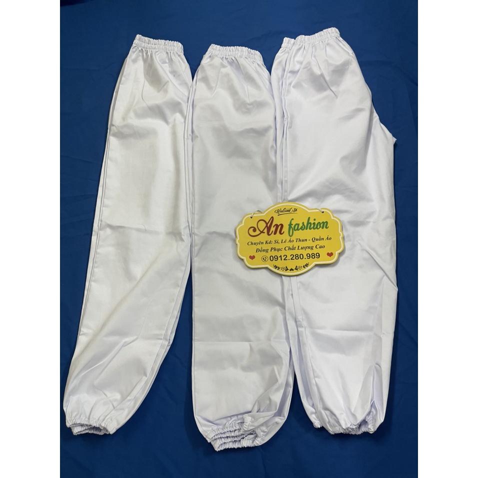 Quần blouse trắng, bác sĩ, y tá, dược sĩ bo thun ống chân vải kaki dầy mịn mặc mát.