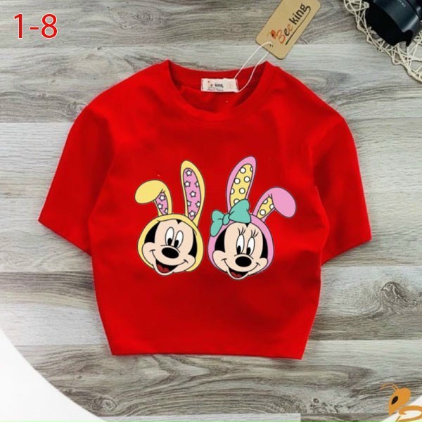 Áo thun đỏ Mickey bé gái