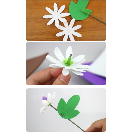Chậu hoa 8 bông handmade RÈN LUYỆN SỰ KHÉO LÉO làm quà tặng cho bé