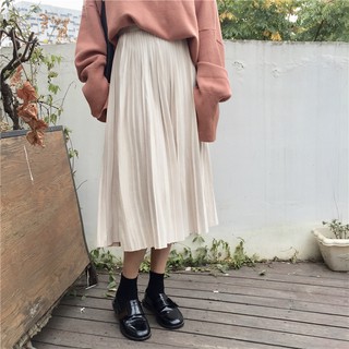 (ORDER) Váy midi xếp li trơn