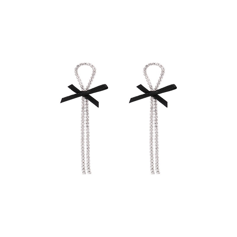 Bông tai mạ bạc 925 hình nơ tua rua đơn giản mới