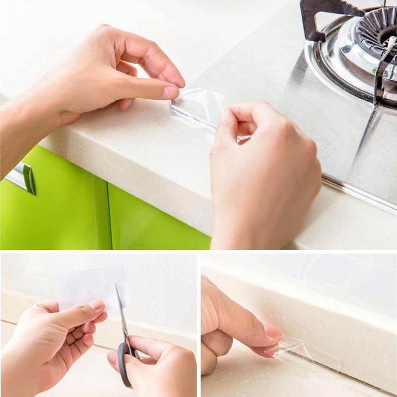 Băng dán làm bằng nhựa PVC có khả năng chống ẩm chống nước dùng để dán góc tường góc bồn rửa góc nhà tắm nhà bếp (kích t