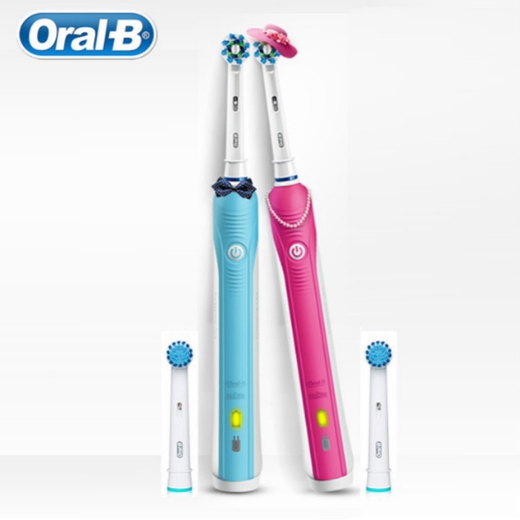 Bàn chải đánh răng điện Oral B D16 Pro 600   2 màu Bàn chải đánh răng cặp đôi Đầu bàn chải