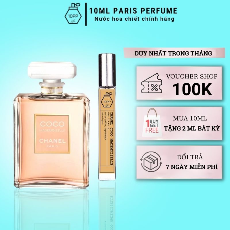 Nước hoa nữ Chanel Coco Mademoiselle Eau de Parfum, Mẫu Chiết 10ml dùng thử.