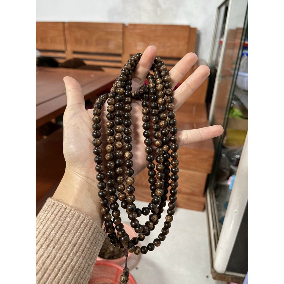 Vòng Tay Trầm Hương Sánh Chìm Chuỗi Tràng Hạt 108 6mm