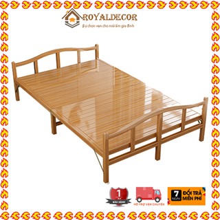 Giường Tre Gấp Gọn Thông Minh, Nằm Thư Giãn 100% Bằng Tre Tự Nhiên(Tặng kèm gối 50k) .KT 195 x 80/100-Vàng Đậm,Vàng Nhạt