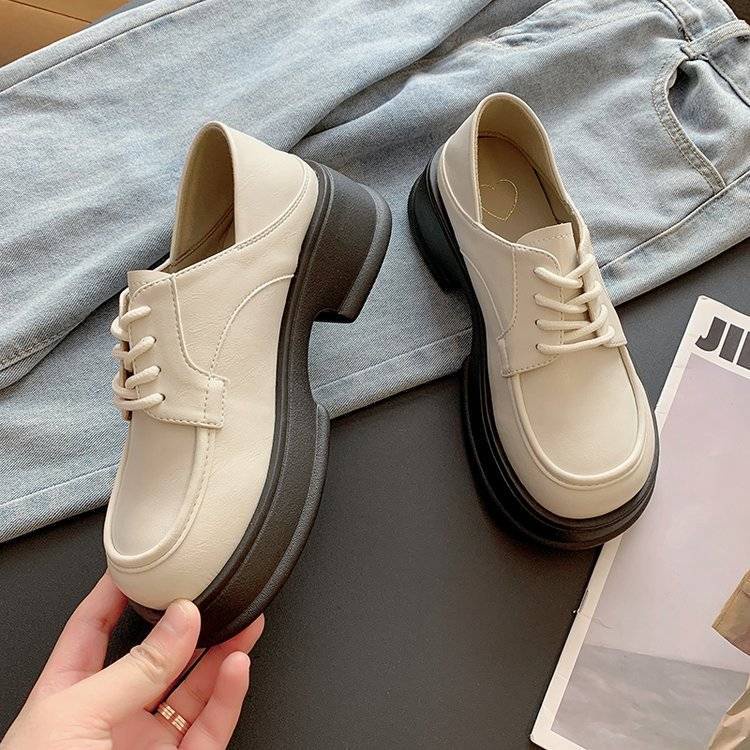 Giày Da Đế Dày Thời Trang Mùa Hè Phong Cách Retro Cho Nữ