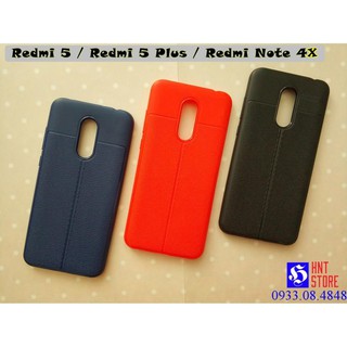 ỐP LƯNG XIAOMI REDMI 5 PLUS _ CAO SU GIẢ DA