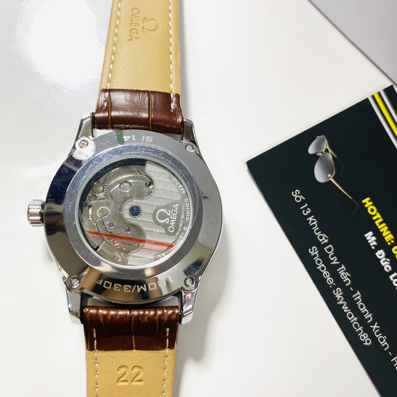 Đồng hồ cơ nam omega tự động chính hãng,Dây da cao cấp thời trang chống nước chống xước tuyệt đối