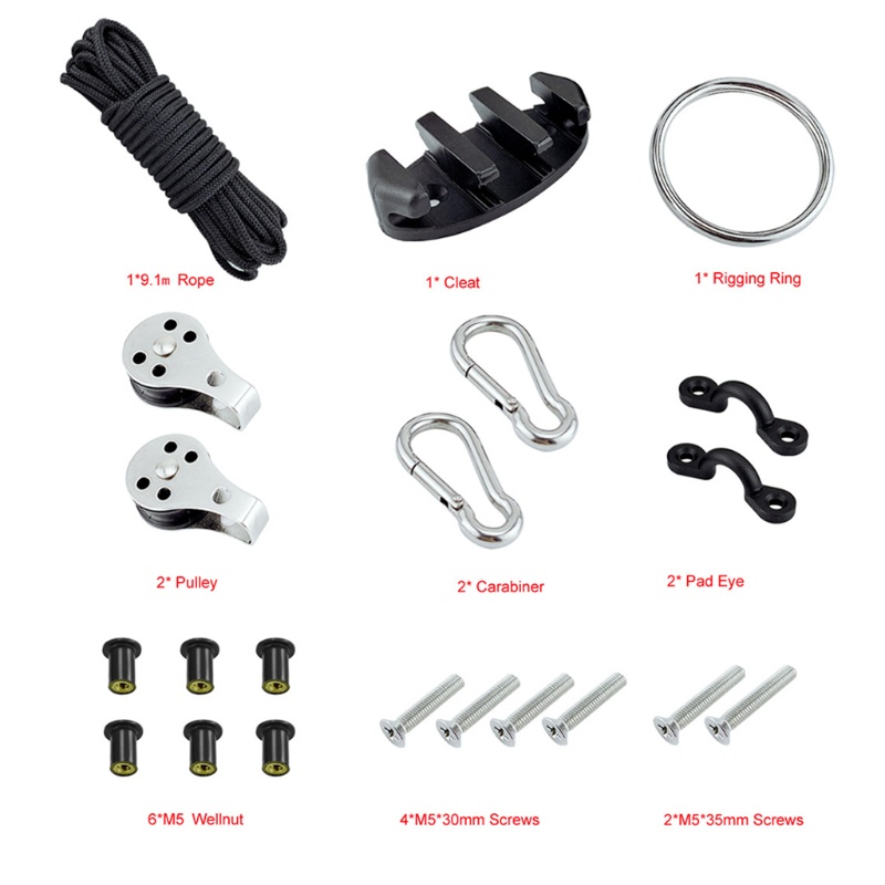 Bộ Dụng Cụ Cố Định Neo Thuyền Kayak Bằng Thép Không Gỉ