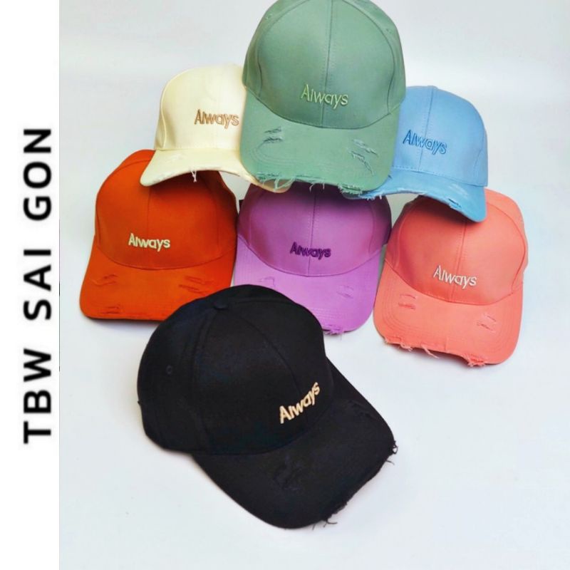 Mũ lưỡi trai rách Aiways chất kaki rách tua fomr unisex thời trang nam nữ