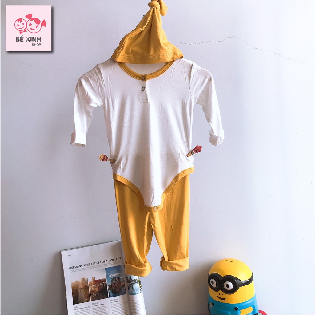 Bộ đồ dài tay body sơ sinh cho bé trai gái Minky Mom [Siêu xinh] Bodysuit áo liền quần tay dài cho trẻ sơsinh 3 chi tiết