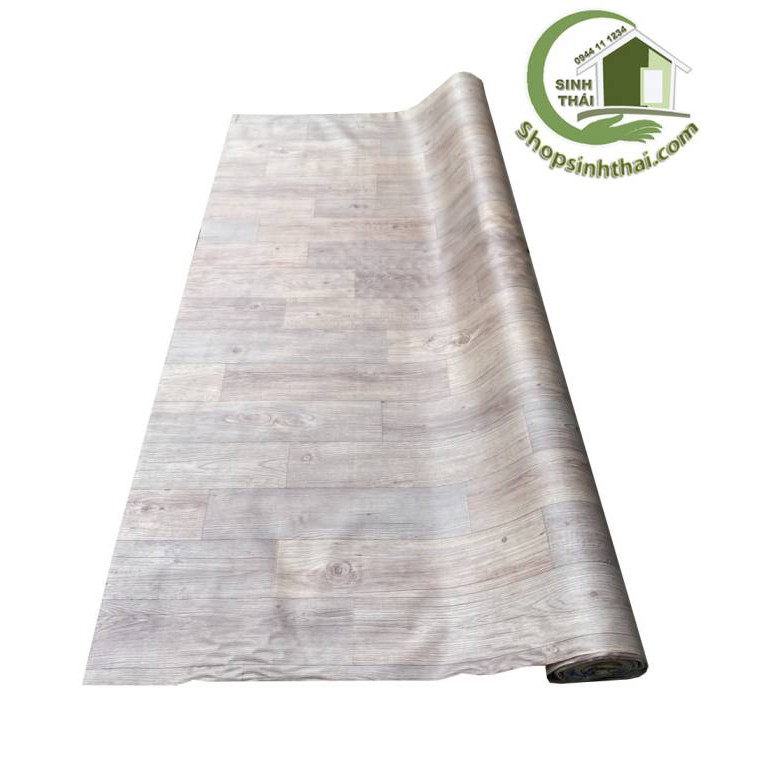 Thảm simili lót trải sàn giả gỗ màu hồng ruốc - thảm nhựa pvc vân nhám mờ - 1m² - khổ 1m