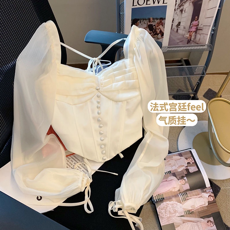 Áo Sơ Mi Chiffon Một Dây Màu Trắng Thời Trang Mùa Xuân 2022 Mới Cho Nữ