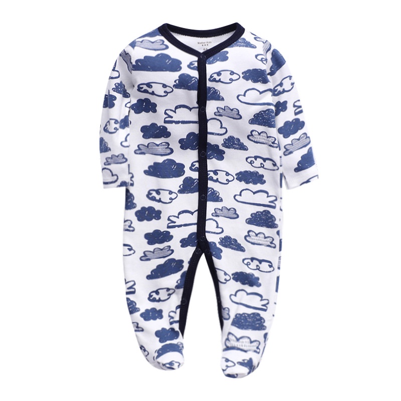 Jumpsuit Ngủ BằNg Cotton MềM MạI, HọA TiếT HoạT HìNh Cho Bé Sơ Sinh