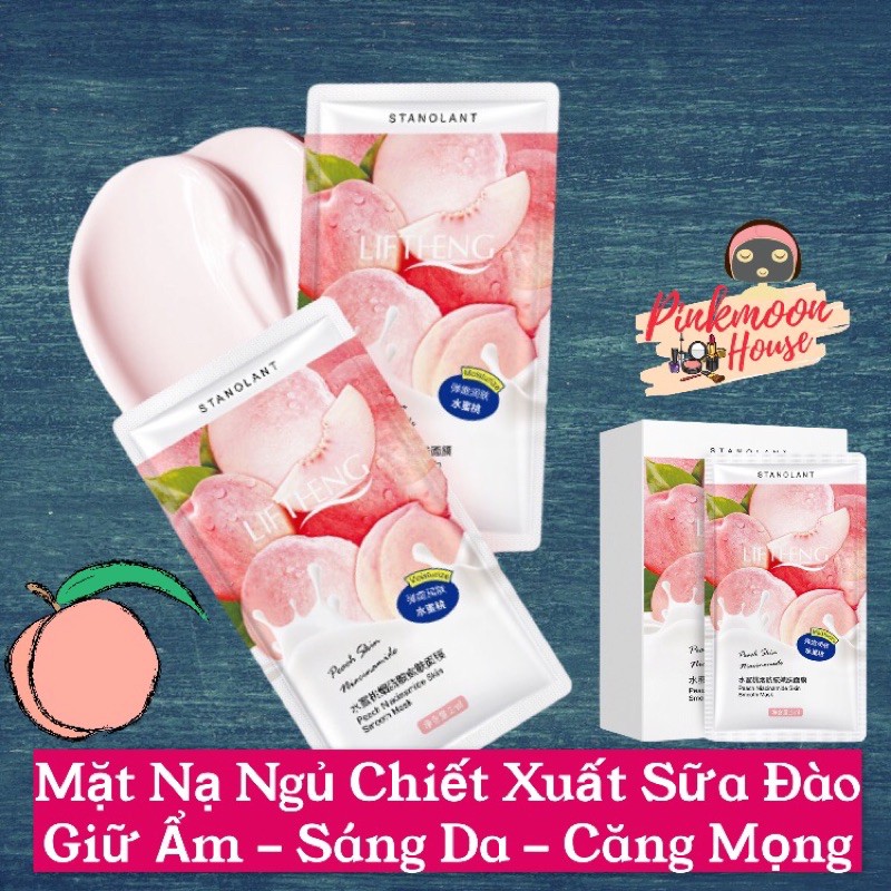 Mặt Nạ Ngủ Sữa Đào Dưỡng Ẩm Trắng Da Căng Mịn Hồng Hào