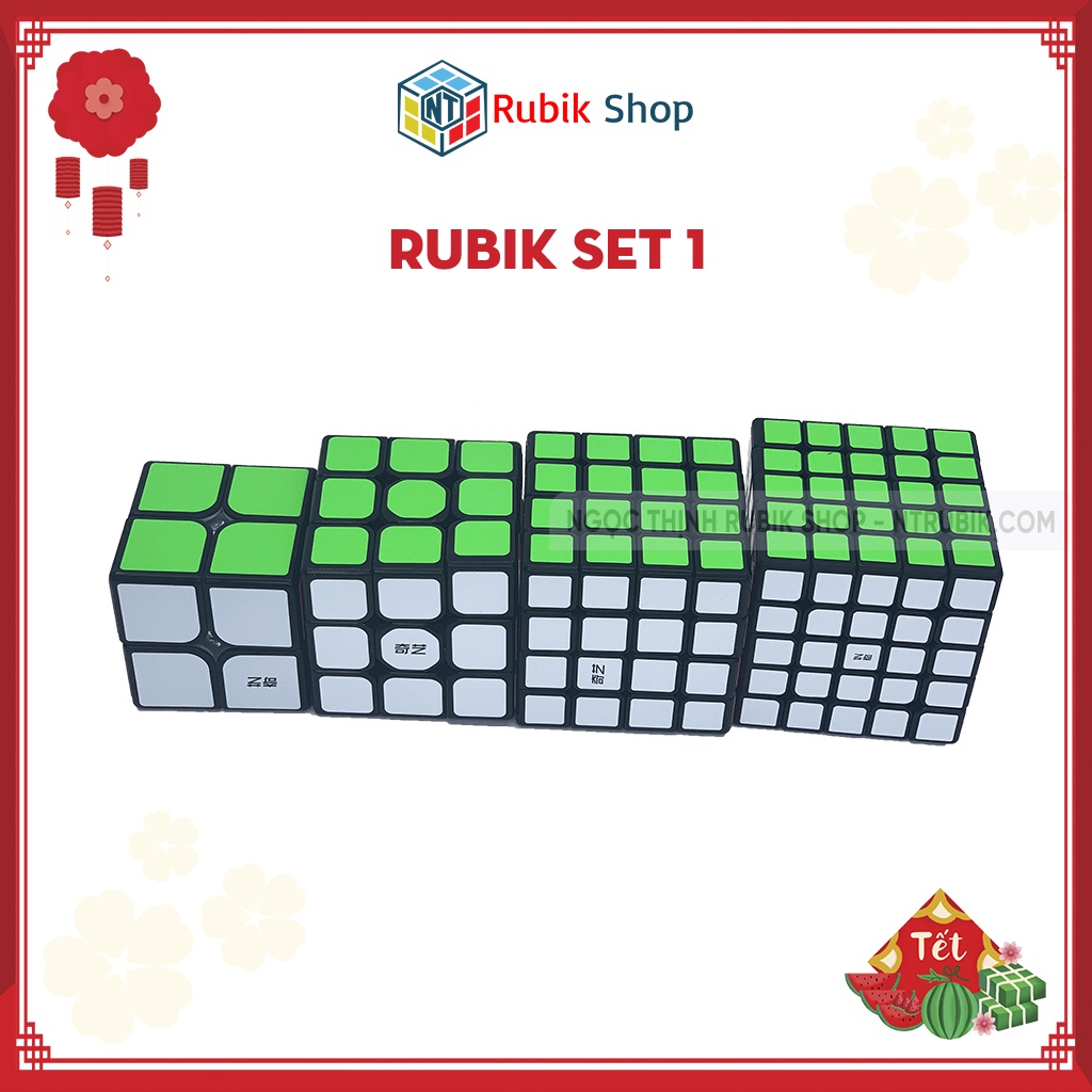 [Giảm Giá] Set 1 /Combo 4 Rubik (Qidi 2x2,Sailing 3x3,Qiyuan 4x4, Qizheng 5x5)