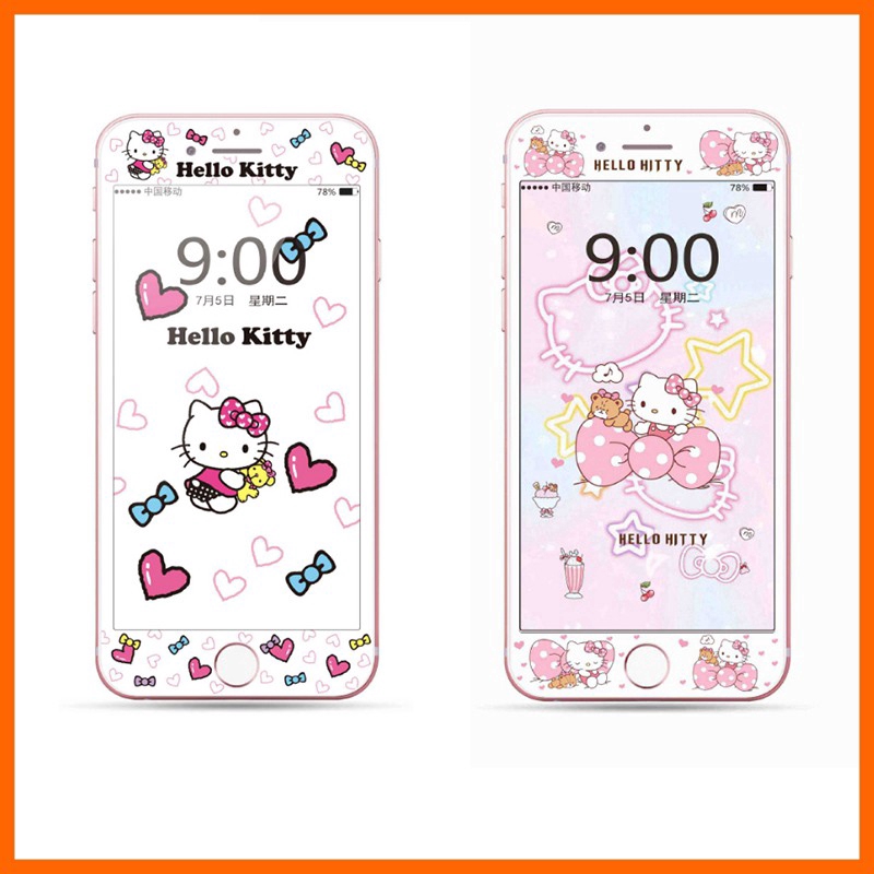 Kính cường lực iPhone 6 7 8 plus SE Hello Kitty đáng yêu Miếng dán màn hình