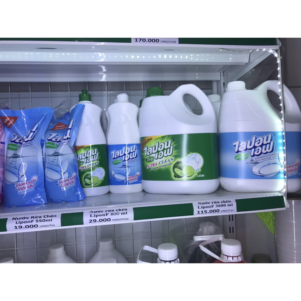 Nước rửa chén LiponF 800 ml màu trắng,xanh Nội Địa Thái Lan