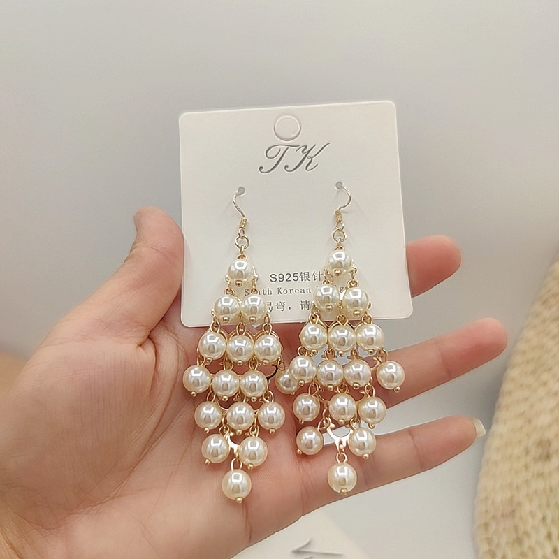 Bông Tai Chuỗi Hạt Tua Rua Dáng Dài Nhiều Màu Sắc Phong Cách Bohemian Thời Trang Cho Nữ