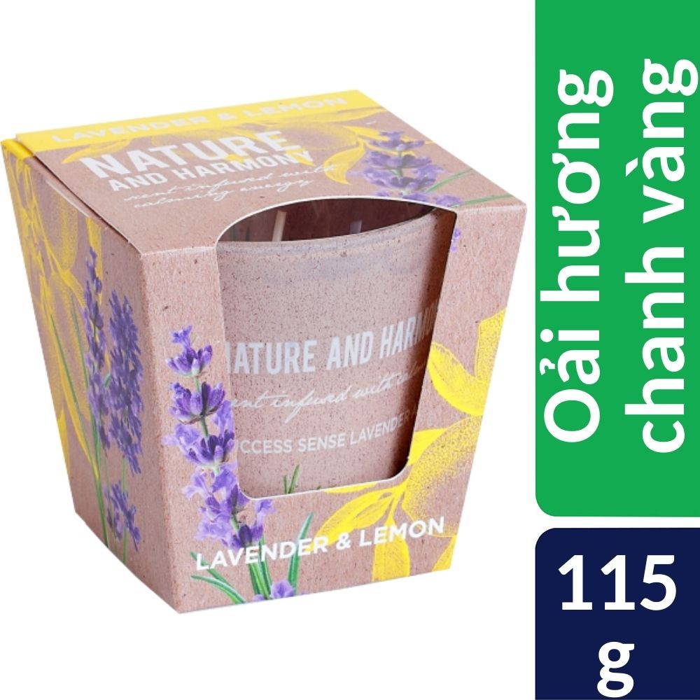 Ly nến thơm khử mùi Bartek Nature & Harmony 115g QT1698 - oải hương chanh, thơm phòng, thư giãn (giao mẫu ngẫu nhiên)