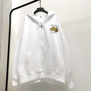 Áo Khoác nỉ Xe LỬA Trắng - unisex (hình thật)