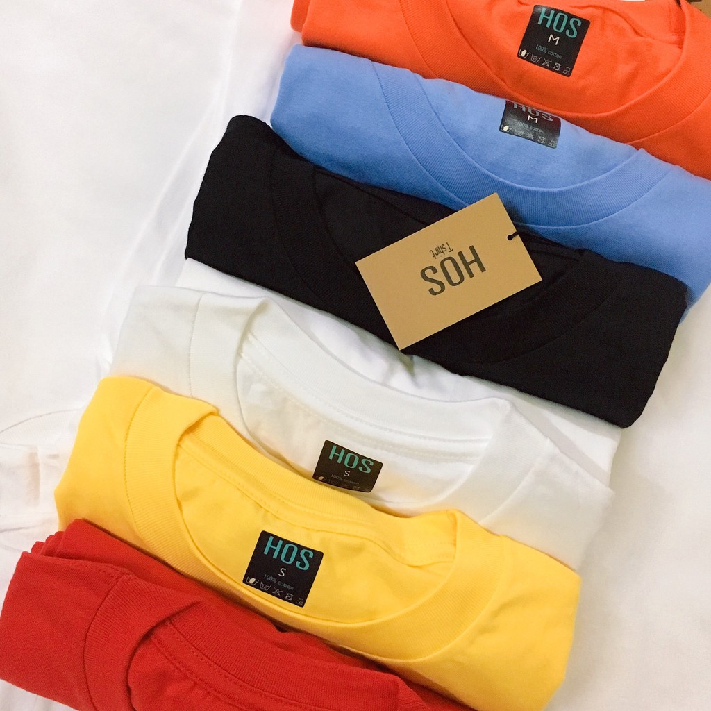 Áo thun trơn Hos - form unisex 100% cotton