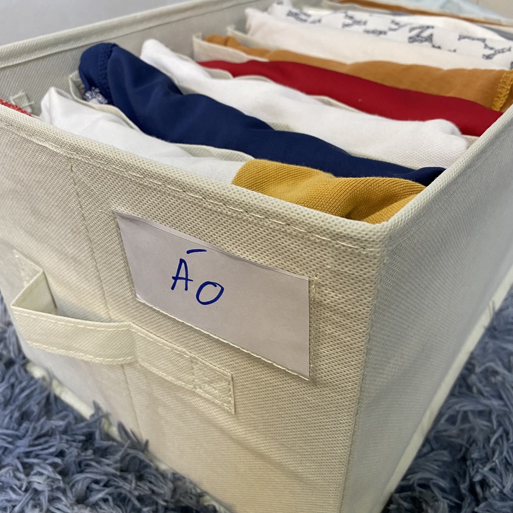 Hộp Vải Đựng Quần Áo Chia 12 Ngăn - Hộp Đựng Đồ Sắp Xếp Tủ Quần Áo