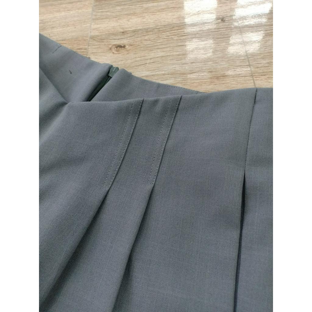 Quần baggy nữ  cách điệu thiết kế cạp liền,  đứng form công sở mặc tôn dáng chất vải không nhăn không xù giãn nhẹ Q4315