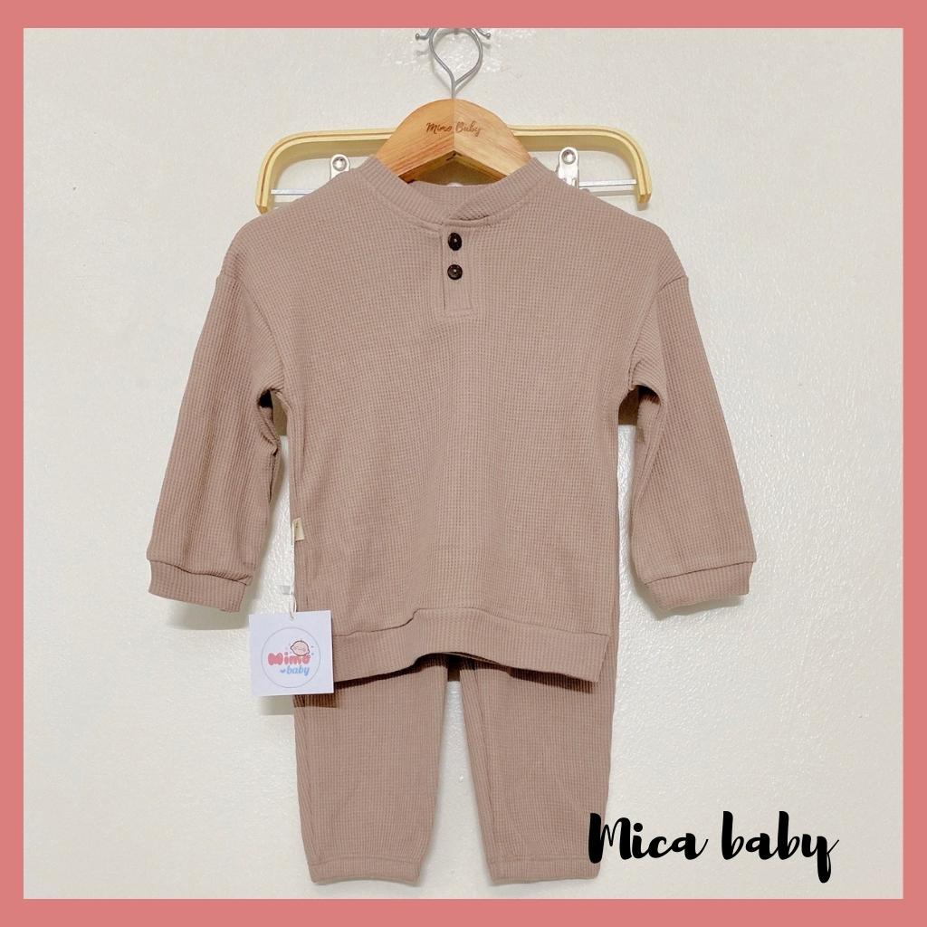 Bộ quần áo thun dài tay thu đông cho bé từ 10-20kg QA48 Mica baby