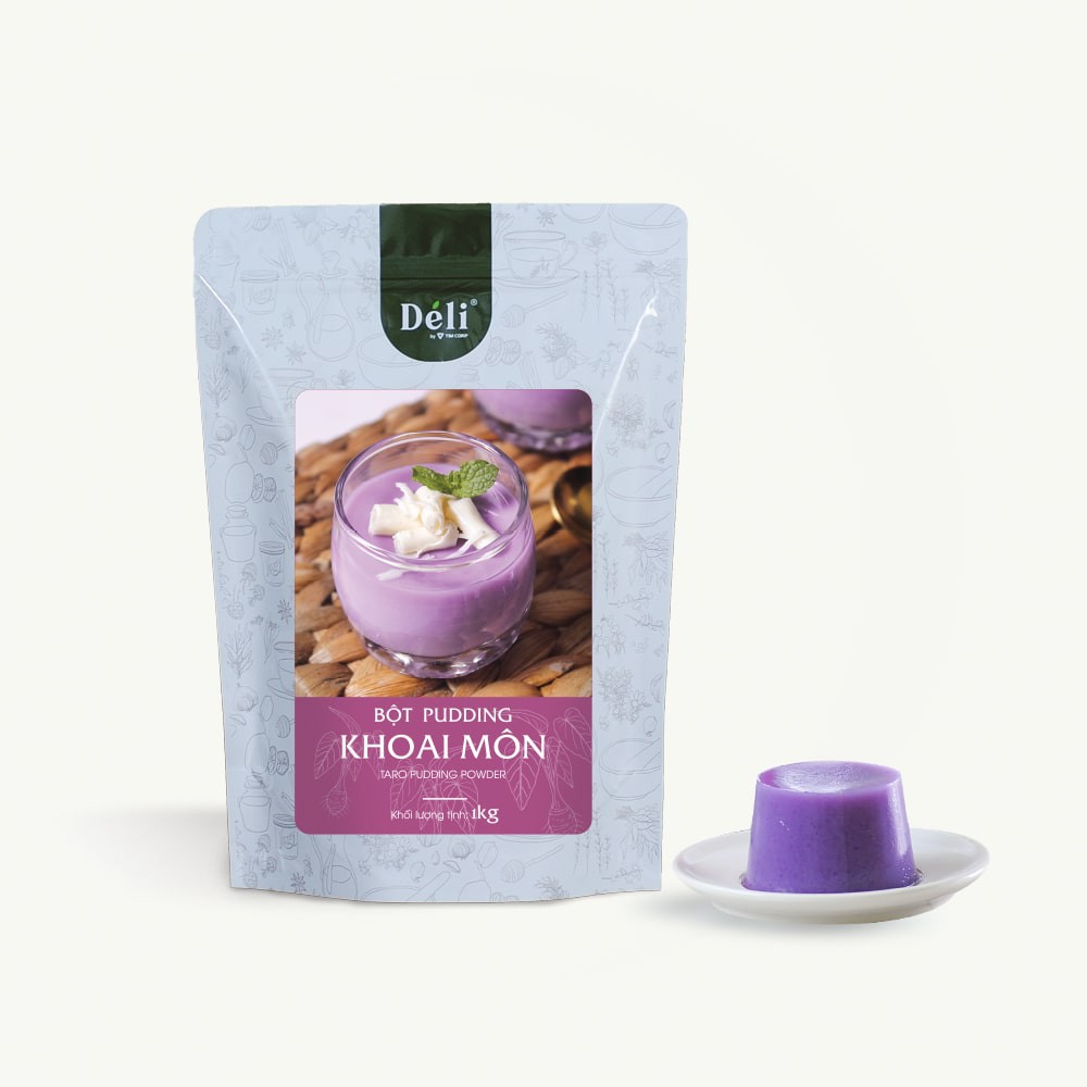 Pudding Khoai môn Déli [Freeship xtra] VỊ NGON THIÊN NHIÊN (1kg) mềm - béo - thơm Nguyên liệu pha chế trà sữa