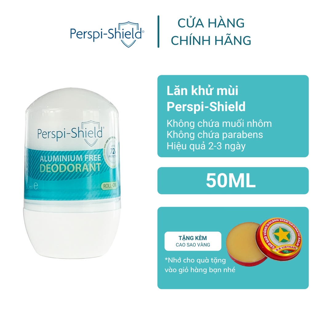 Lăn khử mồ hôi 72h không chứa muối nhôm PerspiShield 72h Aluminium Free Deodorant 50ml