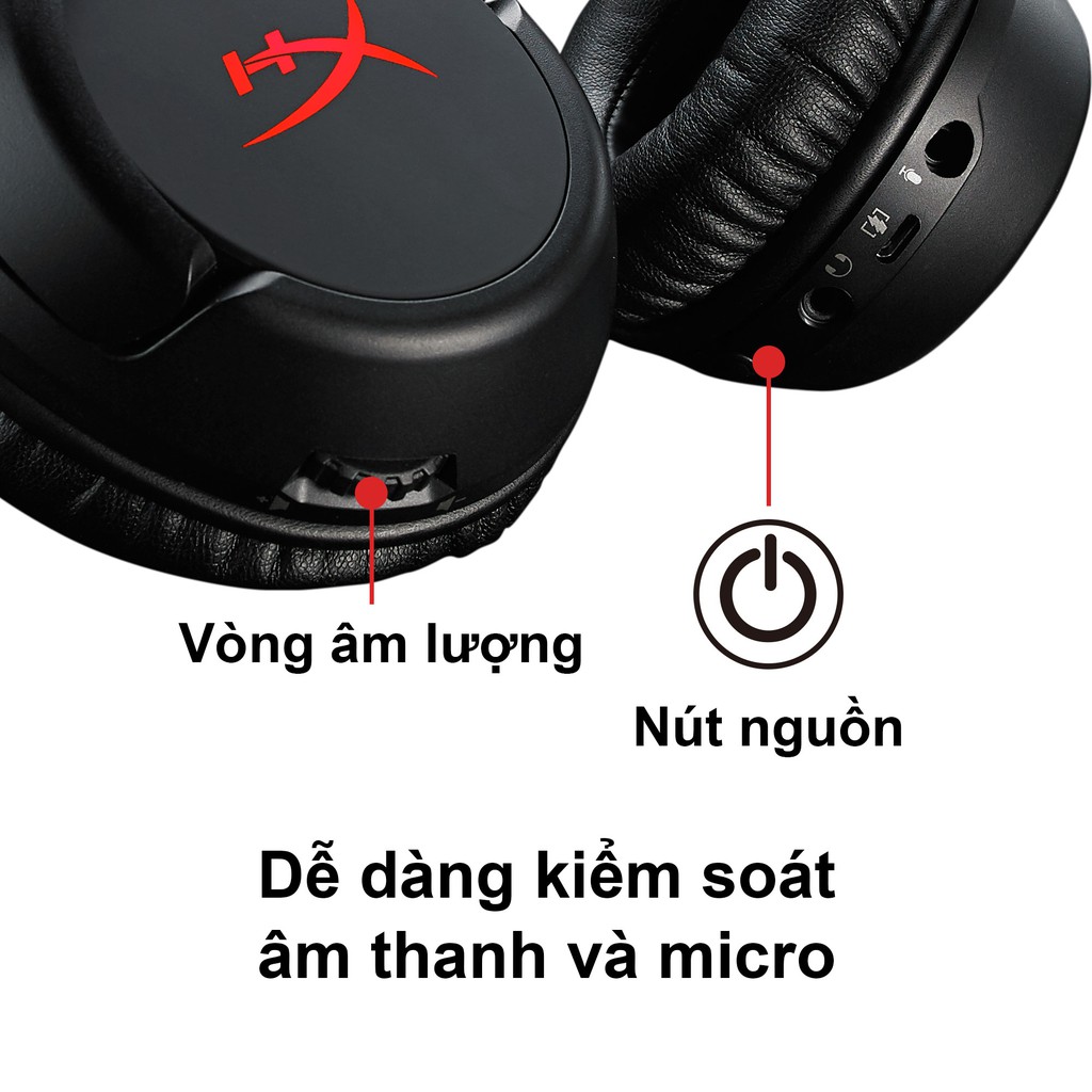 Tai nghe gaming HyperX Cloud Flight Wireless_HX-HSCF-BK/AM - Hàng Chính Hãng