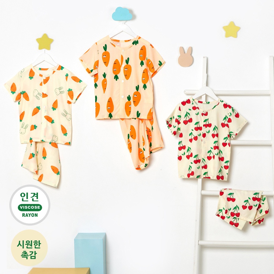 Đồ bộ pijama mặc nhà Viscose Rayon mùa hè cho bé gái Unifriend Hàn Quốc U3043